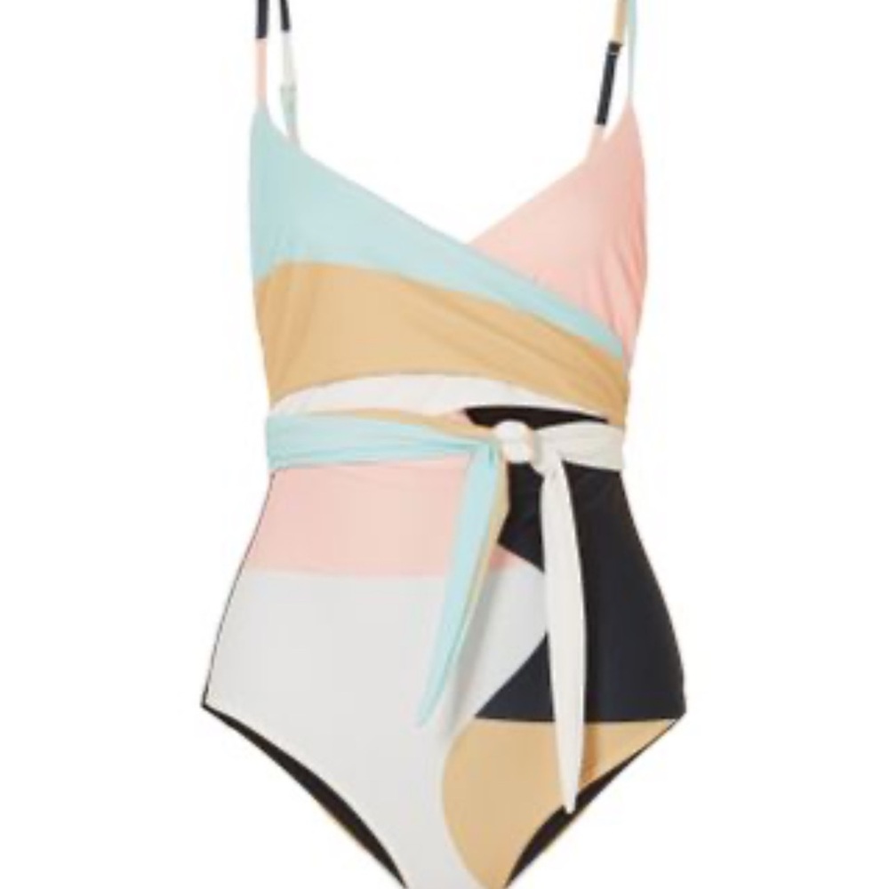 Colorblock Wrap Swimsuit NWT